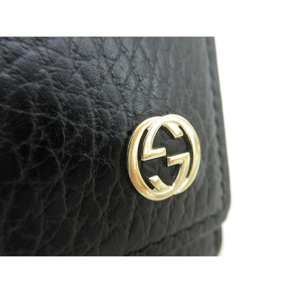 GUCCI Long Wallet Interlocking Black Leather - Picture 6 of 9